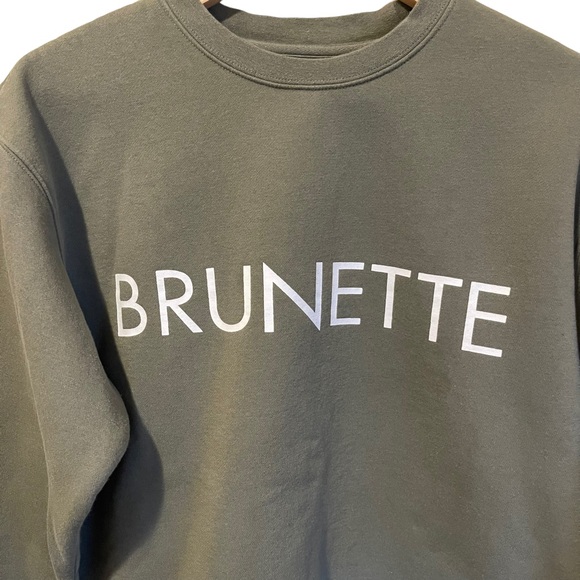 BRUNETTE THE LABEL | Brunette Green sweatshirt SZ M/L EUC - Picture 3 of 5